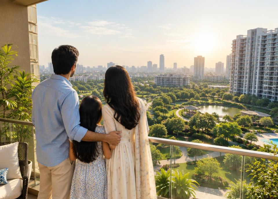 Family enjoying their new home
